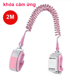 Dây Dắt Bé Đi Dạo Chống Lạc Dây Dài 2m Lõi Thép Bền Bỉ Khóa Cảm Ứng Vòng Tay Mềm Mại - Đai Chống Lạc Cho Bé