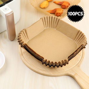 SG Fast Delivery Air Fryer Special Paper 50/100pcs Disposable Baking Paper Liner Oil-proof Non-Stick Mat Steamer Round Paper Inner Pot Kitchen Baking Accessories