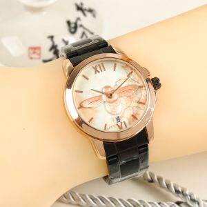 Box Exclusive Jam Tangan Hush Puppies Bee VA-593NR / Jam Tangan Fashion Wanita Tali Rantai Diameter 38cm