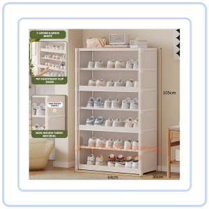 【Pure Care】 Flip Dustproof Shoe Cabinet with Clear Door / 30cm Deep Large Shoe Rack Organizer