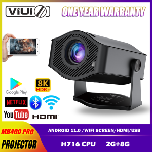 Viuio HM400pro Projector 2025 New Andriod 11.0 Netflix Youtube 200Ansi Lumens Bluetooth5.2 Wireless Screen