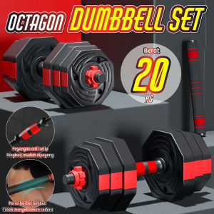 HTD Sport Dumbbell Barbell Set 20Kg  Alat Olahraga Beban Angkat Besi