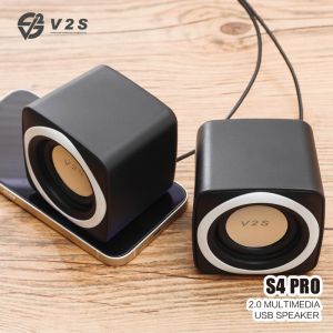 V2S S5 Mini 2.0 Multimedia Subwoofer USB Desktop Laptop Tablet Cellphone Television Wired Stereo Computer Speaker