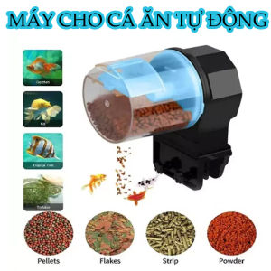 Máy cho Cá Ăn Tự Động 2 chế độ cỡ nhỏ phù hợp các loại cám hạt nhỏ tặng kèm vòng giữ thức ăn