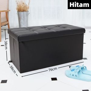 Kulit tahan air Storage Box Lipat Kotak Penyimpanan Barang Bangku Serbaguna container box