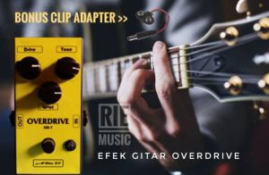 Efek Gitar Overdrive Murah Bonus Clip Baterai Bergaransi