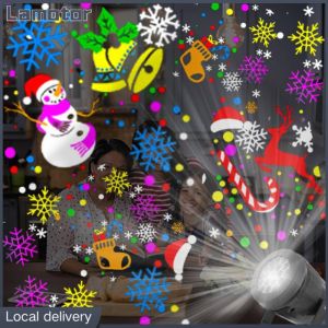 [Vktech] LED Christmas Xmas Patterns Light Holiday Party Decor 360 Rotatable Xmas Projection Light Landscape Projector Lamp for Outdoor Indoor Decoration