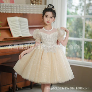 Váy trẻ em mùa hè váy công chúa sinh nhật váy hoa cao cấp cho bé gái váy dạ hội phồng bằng vải tulle váy biểu diễn piano cho bé gái