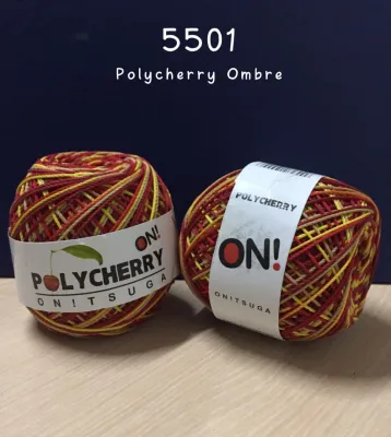 Benang Rajut PolyCherry Ombre Onitsuga / PolyCherry Sembur / Multicolor / 100gr