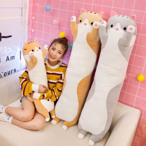 Long Cat Pillow Plush Toy Doll Best Selling Doll Stuffed Office Nap Pillow Bed Sleep Pillow Home Decor Birthday Gift for Kids Girl