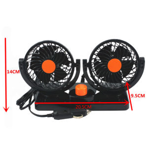 (ada stok dikirim dari jakarta)Portable Car Fan/kipas angin mobil 5/12 volt 360 derajat Double Head USB dengan 3 kecepatan