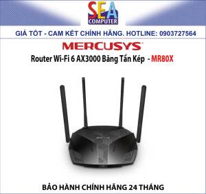 Mercusys Router Wi-Fi 6 AX3000 Băng Tần Kép - MR80X