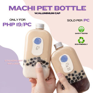 2pcs PET Plastic Bottle 400ML Capacity W/Aluminum Cap for Milk Tea/Juice/Fruit Tea Drink