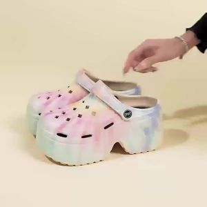 [Free Shipping] 9Cm WomenS Sandals Platform Garden Shoes Suitable For Outdoor Wear Summer Two-Way Wear Beach Thick-Soled High-Heeled Clogs WomenS Outdoor Wear