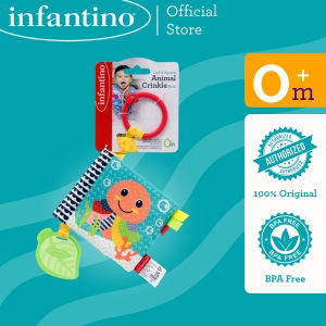 INFANTINO Link & Squeak "OCEAN" Crinkle Book™  BPA-Free  Teether  6 months+