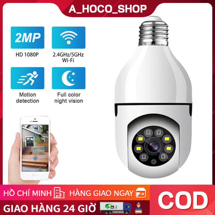 Camera 360 trong nhà an ninh wifi không dây ngoài trời 360 bóng đèn Full HD 1080P độ Giám Sát An Ninh