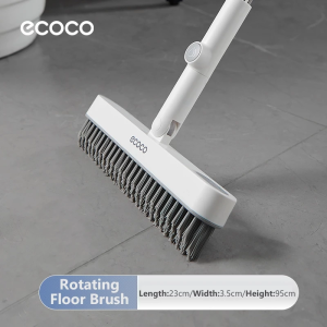 Ecoco Floor Brush Scrub Tile Scrubber Brush with Long Handle Stiff Broom V-Shaped Shower Floor Brush