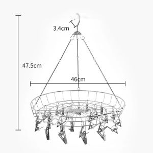 Aluminum Circle Basket Drying Rack with Steel Clips    Compact Laundry Organizer    3 Colors