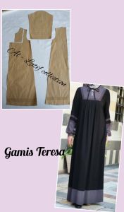 pola instan / pola jiplak Gamis Teresa