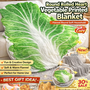 Office Flannel Blanket Patterned HD Cover Blanket Round Food Printed Blanket