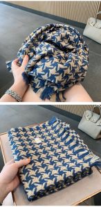 Winter Houndstooth Scarf Syal Pashmina Panjang Bordir