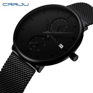 CRRJU Mens Business Daily Sports Casual Cool Calendar Features Waterproof Quartz Watch 2265