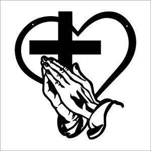 【Peace And Prosperity】Christmas Cross Metal Wall Hanging / Adds A Religious And Zen Atmosphere To Public Areas /Metal Jesus Cross Wall Hanging/Christian Heart & Cross Wall Art