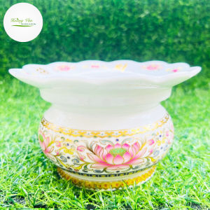 Bát hương Hoa Sen Đỏ có vành hứng tàn