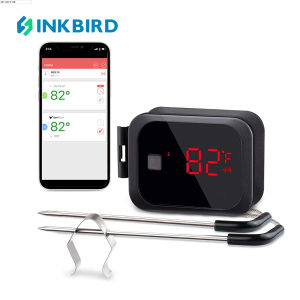 INKBIRD Kỹ thuật số Bluetooth Công cụ đo nhiệt độ thịt BBQ IBT-2X Cooking Grill Công cụ nhà bếp không dây BBQ BBQ Hỗ trợ đọc C / F màn hình APP IOS & Android đi kèm với 2 đầu dò cảm biến màn hình LED