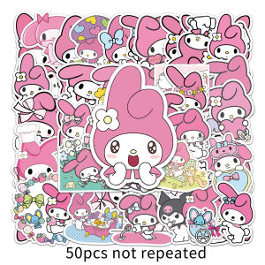 50pcs Cute My Melody Graffiti Waterproof Stickers Sanrio Cartoon Cute Sticker Skateboard Motorcycle Guitar Luggage Laptop Bicycle Viny Sticker Kids Toys