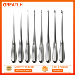 GREATLH Stainless Steel Bone Curette Bone Spoon 230mm Length Orthopedic Surgical Instrument