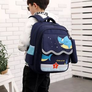 COD TAS Ransel Anak Terbaru Fashion Remaja Tas Sekolah Motif Kartun HIU BELI 3 GRATIS 1
