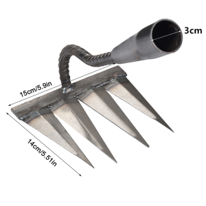 Garden Weeding Hoe Rake Farm Tool Weeding Scarifier Artifact Agricultural Tools Tooth Nail Harrow Metal Harrowing tool Cangkul Rumput