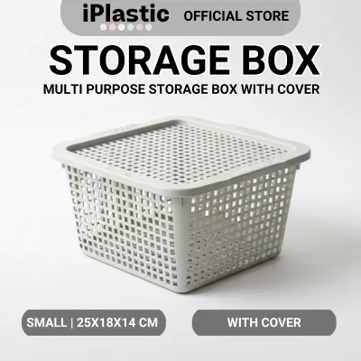 iPlastic. 3 Pieces Storage Box Rectangular with cover Basket Organizer / Tray Organizer