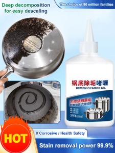 Stainless Steel Cookware Cleaner Black Stain Remover Burnt Food Degreaser Household Pot Bottom Remover Cleaning Gel Degreasing Descaling Stainless Steel Kitchenware Special Cleaner