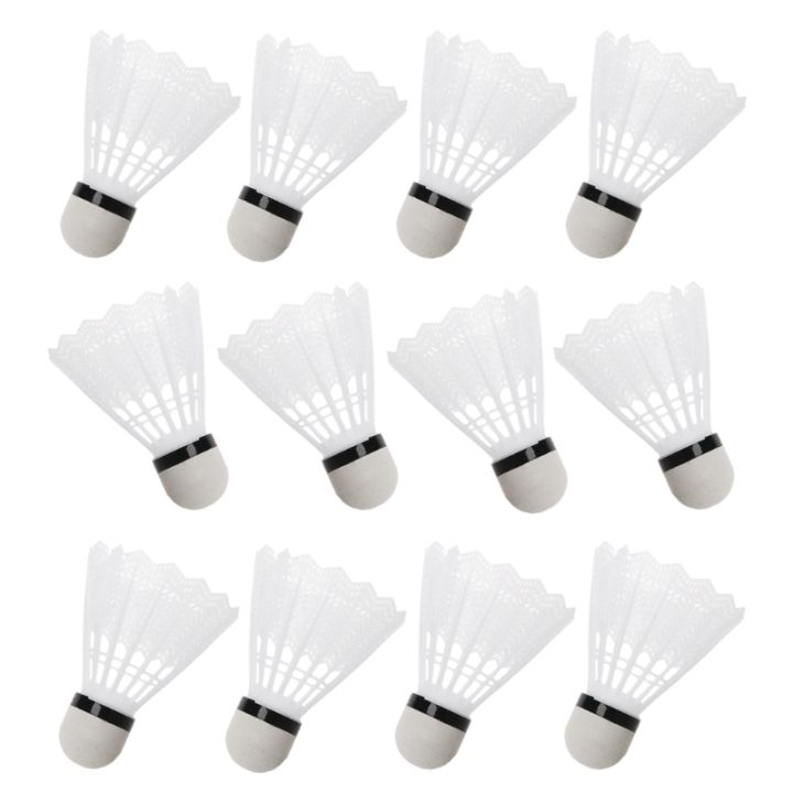12 cái Trắng Cầu Lông Quả cầu lông nhựa trong nhà ngoài trời các môn thể thao trong phòng tập phụ kiện Cầu Lông Chất Lượng Cao Cầu Lông Không Mùi Nhẹ