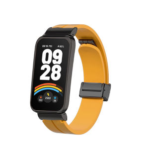 Mi band 9 active Silicone Strap with Case Replacement Bracelet Band for Xiaomi Smart Band 9 Active Metal Frame Case Soft Wristband Strap