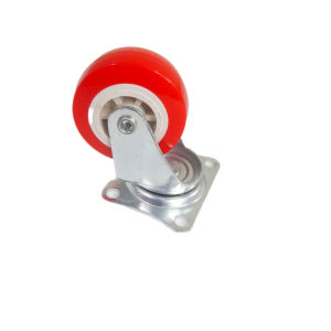 Roda Kursi Gepeng Merah PVC Roda Caster Kaster Castor Wheel Roda Troly Gerobak Etalase Tebal Harga Per Set 4 Buah Ukuran 2 inch