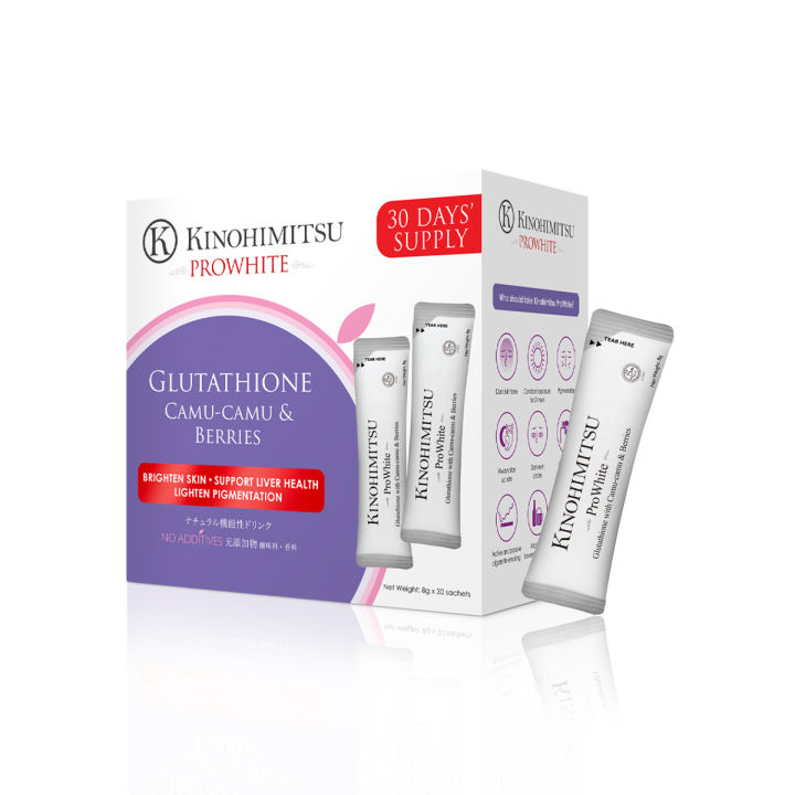 prowhite glutathione Kinohimitsu ProWhite 30'S Kinohimitsu Prowhite Whitening Drink Glutathione  Camu-Camu Maqui Berry Supplement Multi-Pack Functional Drink For Skin  Clarity - Lazada