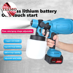 TEEMO 5580VF Electric Spray Gun 21V Cordless Electric Spray Gun 1000ml High Power Paint Sprayer Household Disinfection Sterilization Sprayer Machine Battery Nozzle Air Spray Guns - Fulfilled by TEEMO SHOP