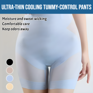 Womens ultrathin abdominal pants with icefeel buttocks for small belly shaping without trace