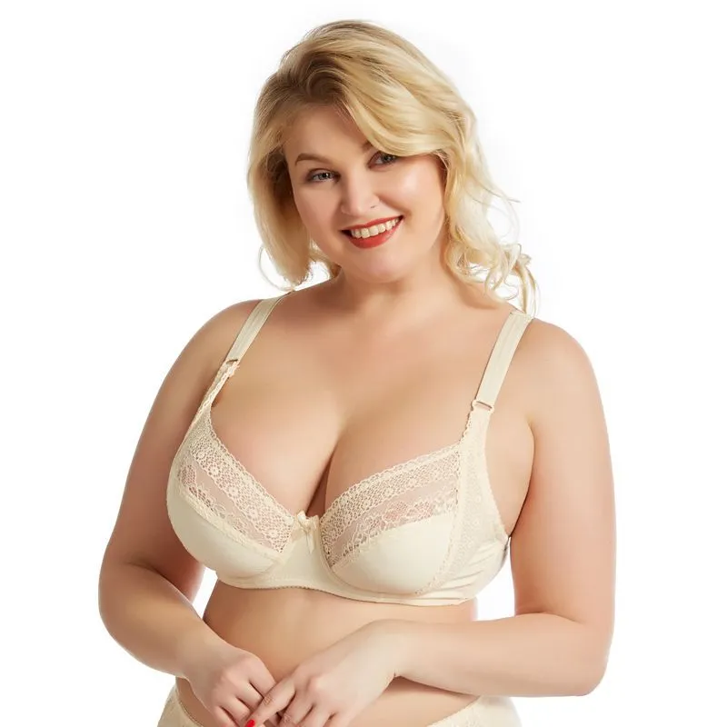 INTIMA Sexy Lace Plus Size Bra For Fat Women 36E-46E Ultra-Thin