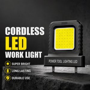 Miaourlg Cordless Cob Led Work Light Fit 20 21 Lithium Battery Portable 2 Brightness Modes For Camping Car Repair