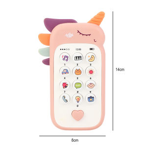 Baby Cell Phone Toy Telephone Learning and Play Music Toy Children Early Education Learning Machine with Silicone Cover Music Lights for 0-2yrs Old Kids MY319