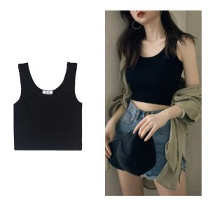 GIRLSHUB 【Ready Stock】Womens Singlet Tank Top Slim Jogging Yoga Singlet Short Vest 短款紧身内搭打底无袖吊带上衣女
