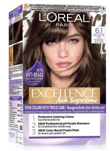 LOreal Loreal Paris Excellence Creme Hair Dye - 6.1 Brunette Ash