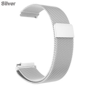 For Garmin Venu Sq Smart Watch Strap Milanese Loop Band For Garmin Forerunner 645/645music/245/245M /Vivoactive3/3 Music/Vivomove HR/Venu SQ Music Watchband Stainless Steel Link Bracelet Belt