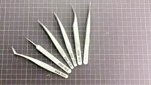 Nhíp thép không gỉ có độ chính xác cao Stedi Độ cứng cao Công cụ kẹp mô hình chống trượt mờ