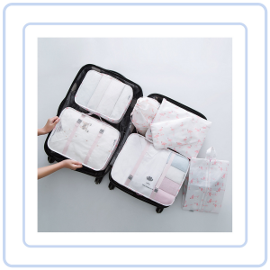 【Pure Care】 7 Pieces Packing Cubes Set Travel Luggage Packing Organizer Travel Pouch Compression Suitcase Bags