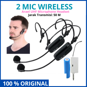 COD 2 PCS MIC BANDO mikropon imam mesjid wireles karaoke suara jernih youtuber 100 M / ARAEL HX-W006
